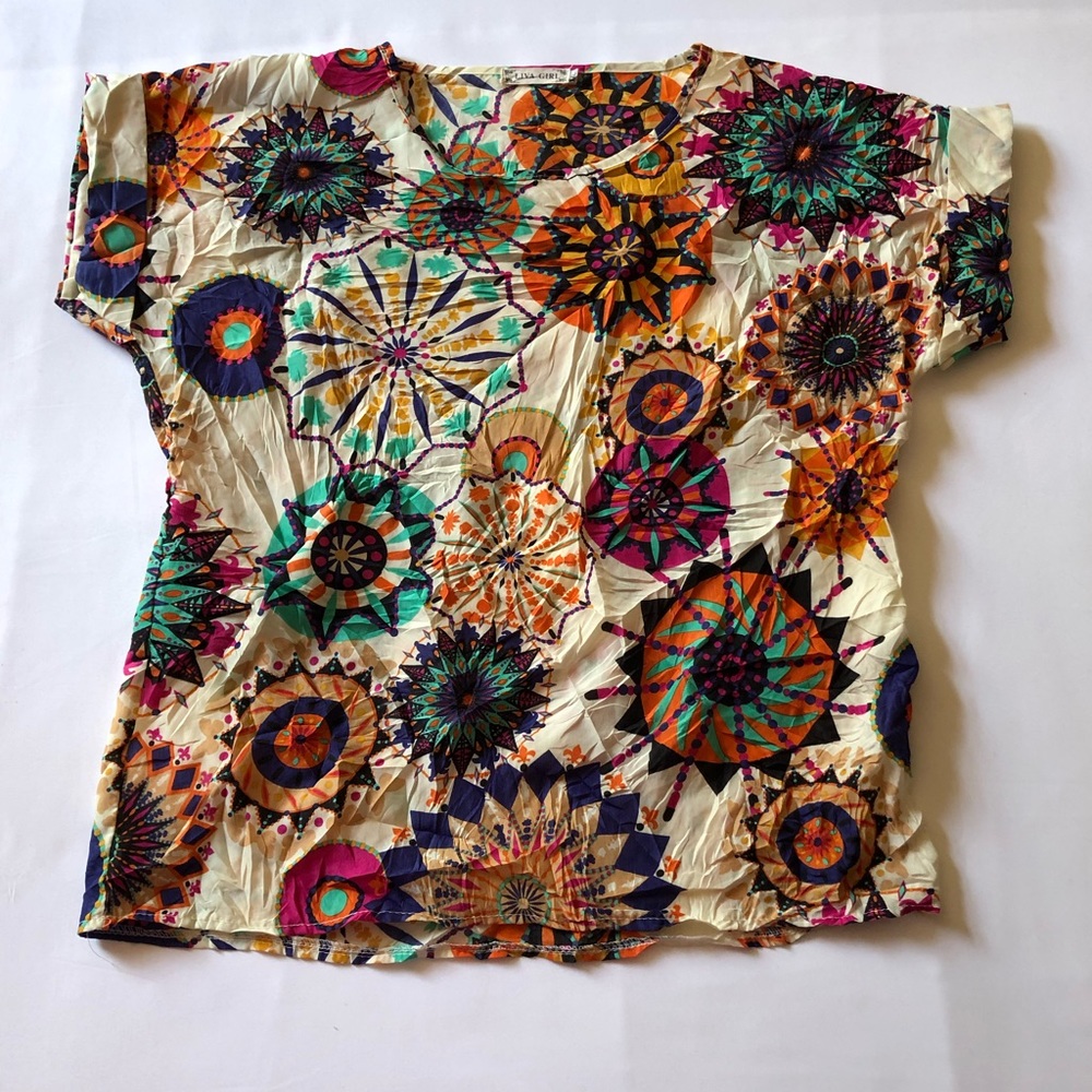 Women Liva Girl Size XXL Cream And Orange Color Top - 0760